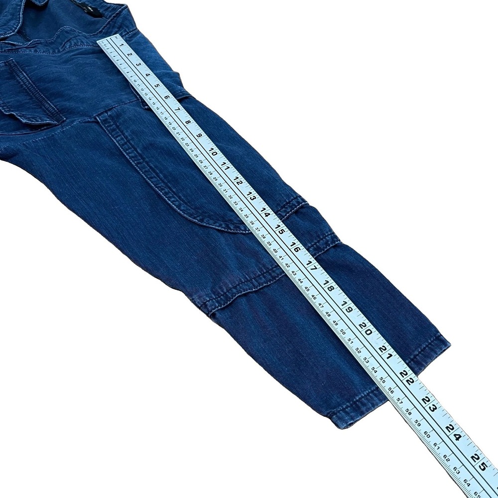 Rachel Comey Denim Jumpsuit Size 0 Womens Blue 3/4 Sleeve Utility Romper - Picture 13 of 16